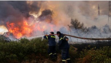 On Thursday in Greece major forest fires are raging. The wildfires are near Olympia and Evia. Greece is suffering from a record-breaking heatwave.